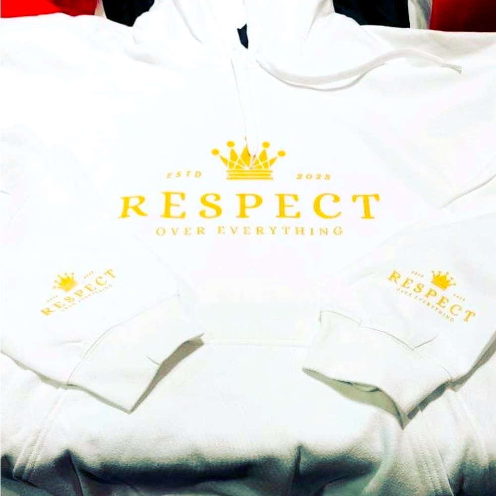 White Gold limited edition RESPECT OVER EVERYTHING HOODIE